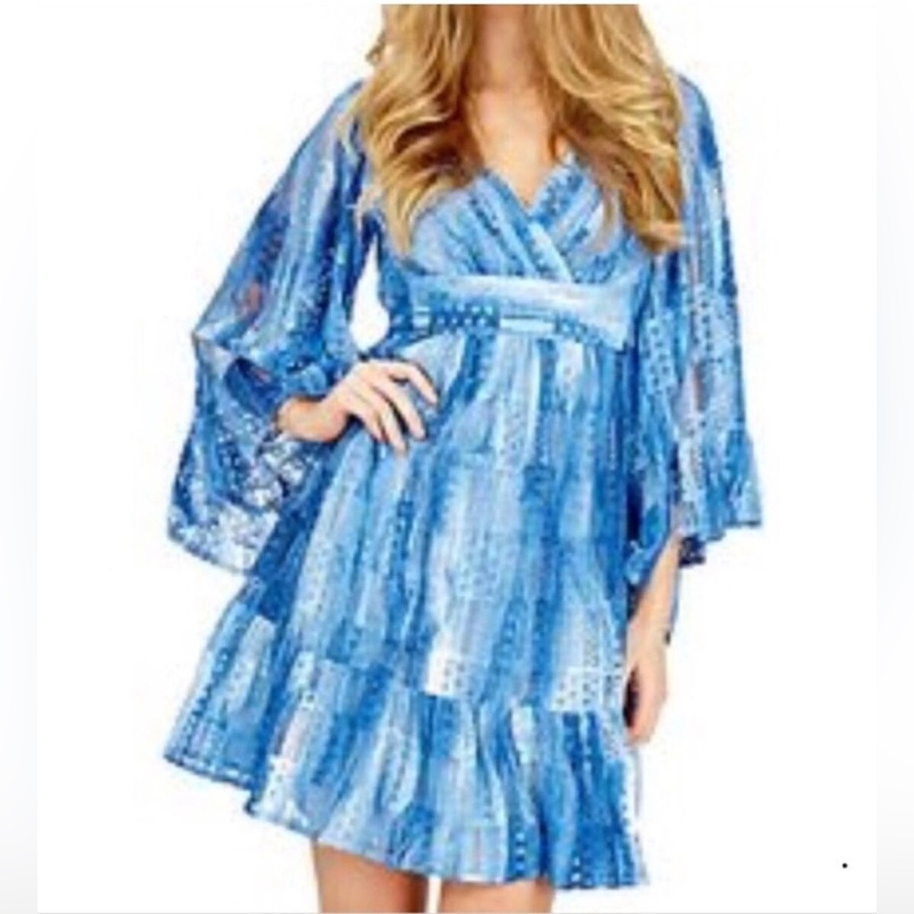 Betsey Johnson Blue Lace Boho Dress, size 2